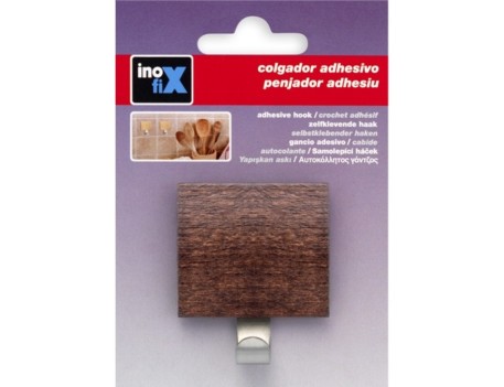 COLGADOR ADHESIVO WENGUE ACERO INOXIDABLE
