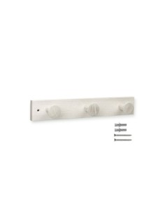 COLGADOR FRESNO 3 POMOS TEXTURA BLANCO