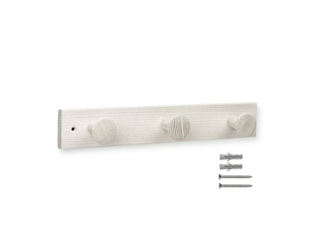 COLGADOR FRESNO 3 POMOS TEXTURA BLANCO