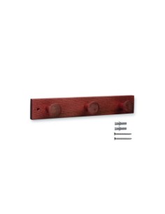 COLGADOR FRESNO 3 POMOS TEXTURA ROJO