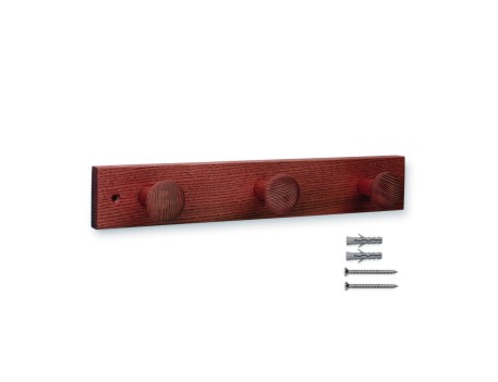 COLGADOR FRESNO 3 POMOS TEXTURA ROJO