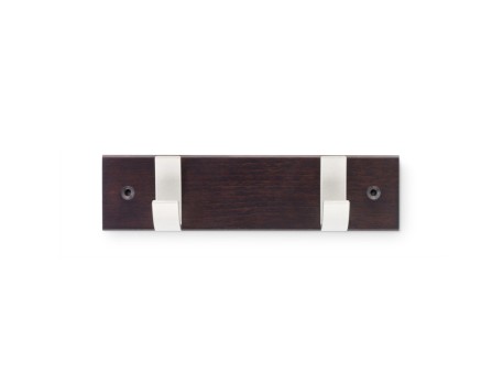 COLGADOR PARED MADERA HAYA 2 GANCHOS WENGUÉ