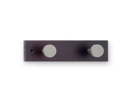 COLGADOR PARED MADERA HAYA 2 POMOS WENGUÉ