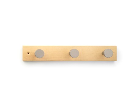 COLGADOR MÚLTIPLE MADERA HAYA 3 POMOS NATURAL