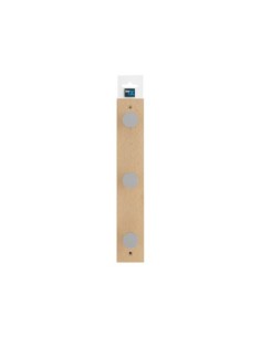 COLGADOR MÚLTIPLE MADERA HAYA 3 POMOS NATURAL 2