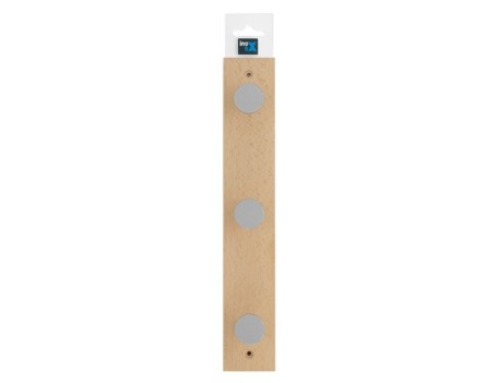 COLGADOR MÚLTIPLE MADERA HAYA 3 POMOS NATURAL