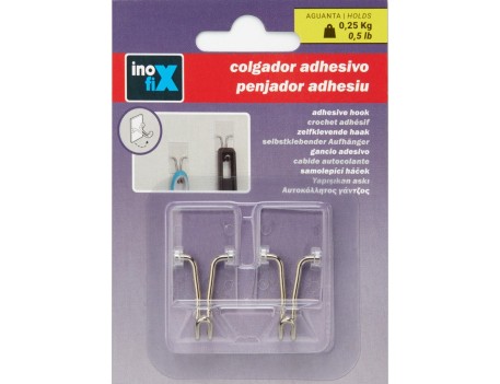 COLGADOR ADHESIVO TRANSPARENTE CON GANCHO MÓVIL