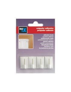 BLISTER 4 COLGADORES ADHESIVOS BLANCOS PORTAVISILLOS 2