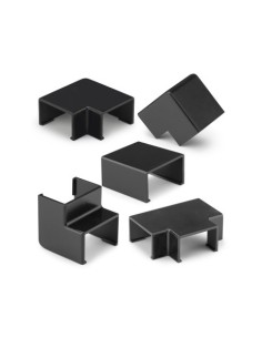 PACK 7 ACCESORIOS CANALETA 25X10MM NEGRO