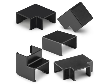 PACK 7 ACCESORIOS CANALETA 25X10MM NEGRO