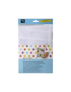 CESTA MALLA CON VENTOSA JUGUETES BAÑO 43X53CM BLANCA 2