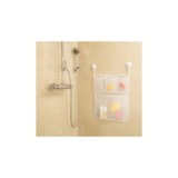 CESTA MALLA CON VENTOSA JUGUETES BAÑO 43X53CM BLANCA