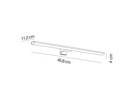 APLIQUE LED 458 RECTANGULAR NEGRO MATE PARA ESPEJO