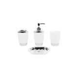 SET 4 ACCESORIOS BAÑO CALIA BLANCO CROMO 344