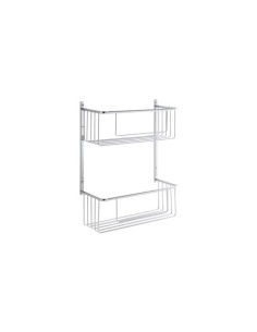 JABONERA RECTANGULAR DOBLE CROMADA AC.195