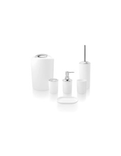 SET 6 ACCESORIOS BAÑO MINDI BLANCO CROMO 345