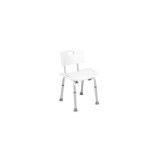SILLA DUCHA ALUMINIO BLANCA CON RESPALDO