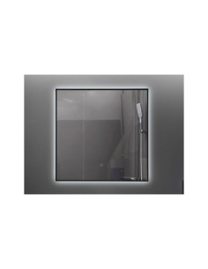 ESPEJO ENZO LED 80X80CM MARCO NEGRO ILUMINACIÓN