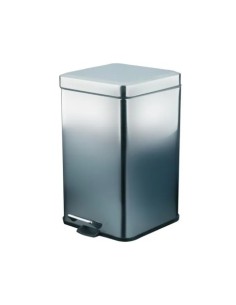 PAPELERA PEDAL 12L CUADRADA INOX BRILLO CON CUBO