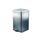 PAPELERA PEDAL 12L CUADRADA INOX BRILLO CON CUBO