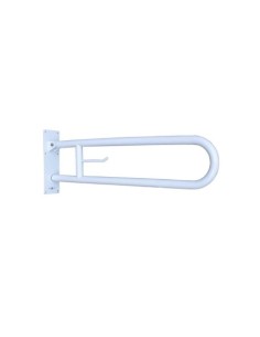 BARRA ABATIBLE INOX 80CM PLASTIFICADA BLANCA
