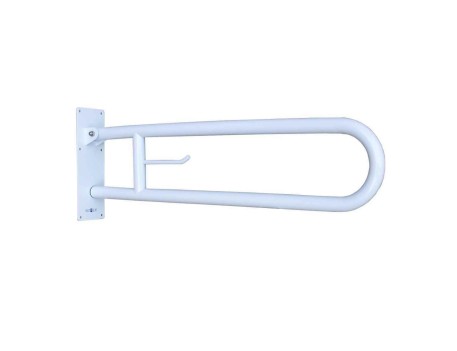 BARRA ABATIBLE INOX 80CM PLASTIFICADA BLANCA