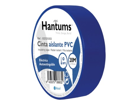CINTA AISLANTE ELÉCTRICA PVC 19MM X 20M AZUL