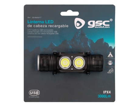 LINTERNA FRONTAL LED RECARGABLE 40W 3000 LÚMENES