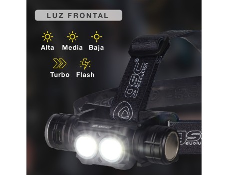 LINTERNA FRONTAL LED RECARGABLE 40W 3000 LÚMENES