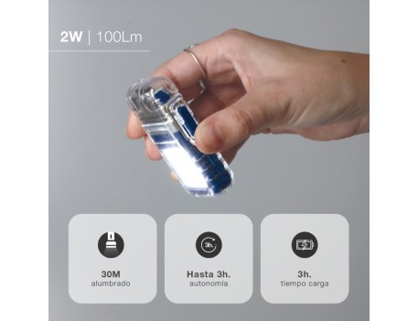 LINTERNA LED COB 2W CON MECHERO ELÉCTRICO USB