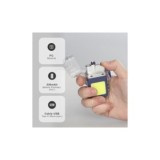 LINTERNA LED COB 2W CON MECHERO ELÉCTRICO USB