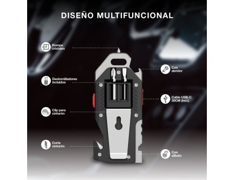 LINTERNA LED COB DE SEGURIDAD 10W 400LM GARSACO