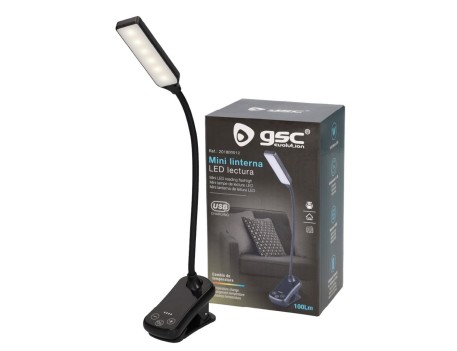 LINTERNA LED LECTURA AJUSTABLE CON PINZA 100LM