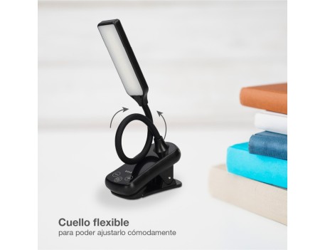 LINTERNA LED LECTURA AJUSTABLE CON PINZA 100LM