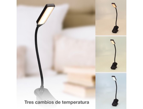 LINTERNA LED LECTURA AJUSTABLE CON PINZA 100LM