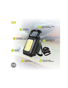 MINILINTERNA LED MULTIFUNCIÓN 3W CON ABRIDOR 2
