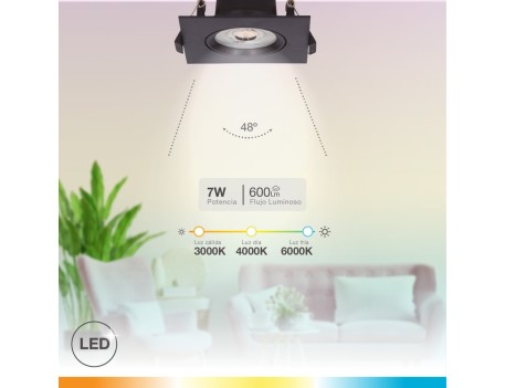 ARO DOWNLIGHT LED BASCULANTE EMPOTRAR 7W 600LM