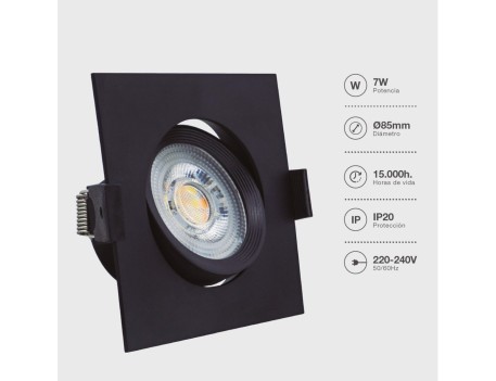 ARO DOWNLIGHT LED BASCULANTE EMPOTRAR 7W 600LM