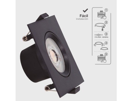 ARO DOWNLIGHT LED BASCULANTE EMPOTRAR 7W 600LM
