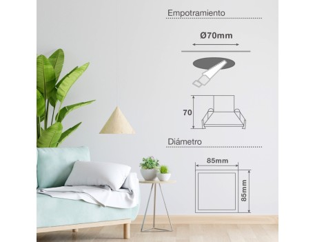 ARO DOWNLIGHT LED BASCULANTE EMPOTRAR 7W 600LM