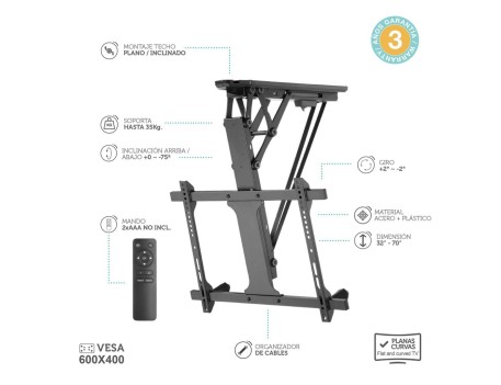 SOPORTE TECHO TV MOTORIZADO 32-70 ABATIBLE