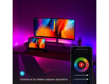 KIT TIRA LED 5M WIFI Y BLUETOOTH INTERIOR