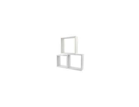 TRIPLE CUBO RECTO MDF 30-27-24CM BLANCO PARED