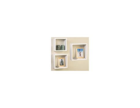 TRIPLE CUBO RECTO MDF 30-27-24CM BLANCO PARED