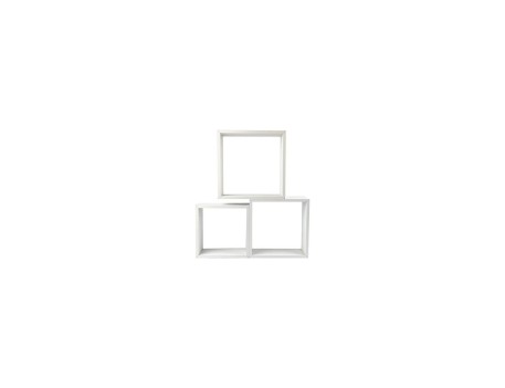 TRIPLE CUBO RECTO MDF 30-27-24CM BLANCO PARED