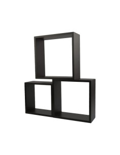 TRIPLE CUBO RECTO MDF 30-27-24CM NEGRO PARED