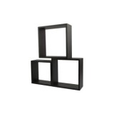 TRIPLE CUBO RECTO MDF 30-27-24CM NEGRO PARED
