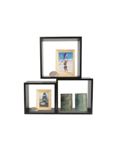 TRIPLE CUBO RECTO MDF 30-27-24CM NEGRO PARED 2
