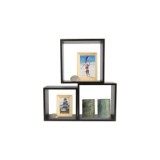 TRIPLE CUBO RECTO MDF 30-27-24CM NEGRO PARED