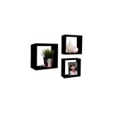 TRIPLE CUBO RECTO MDF 30-27-24CM NEGRO PARED